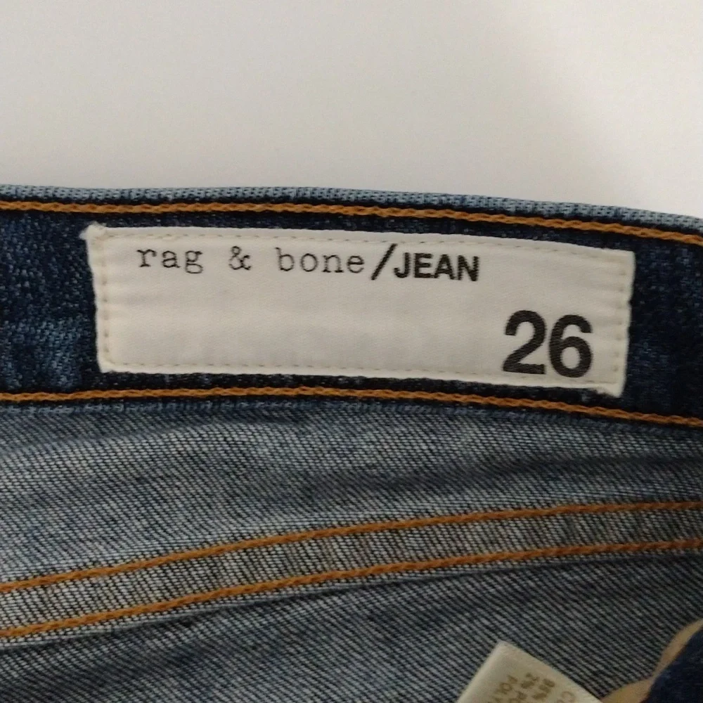 Rag & bone keiko cuff dre Jeans raw hem Women's Size 26 Dark Wash Pre-owned - Picture 3 of 14